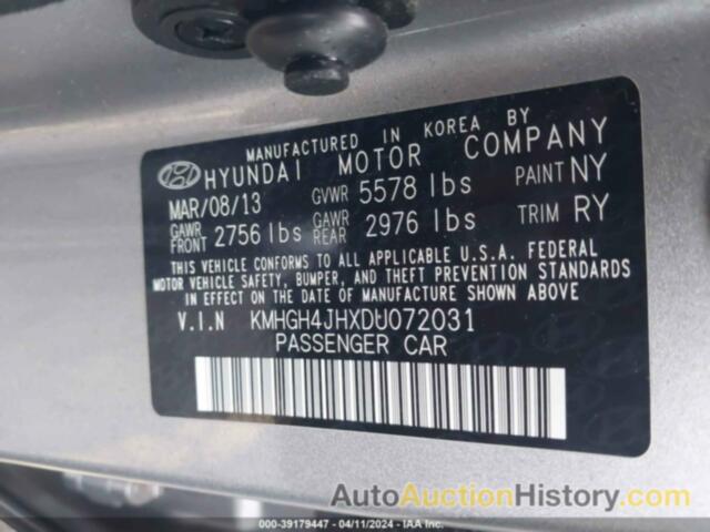 HYUNDAI EQUUS SIGNATURE, KMHGH4JHXDU072031