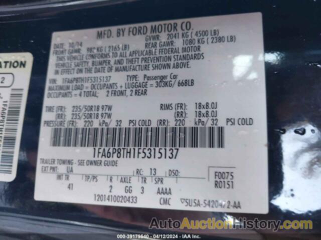 FORD MUSTANG, 1FA6P8TH1F5315137