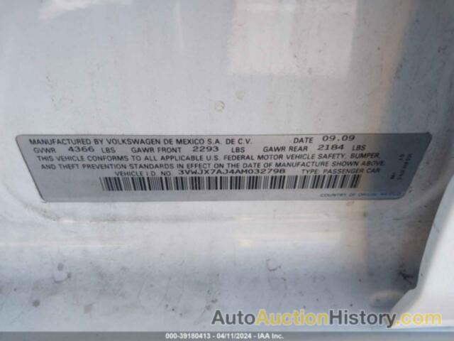 VOLKSWAGEN JETTA S, 3VWJX7AJ4AM032798