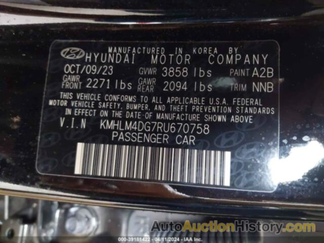 HYUNDAI ELANTRA SEL, KMHLM4DG7RU670758