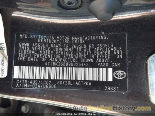 TOYOTA AVALON LIMITED, 4T1BK36B89U325445