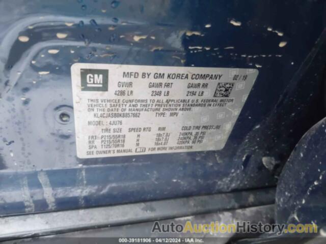 BUICK ENCORE FWD PREFERRED, KL4CJASB0KB857662