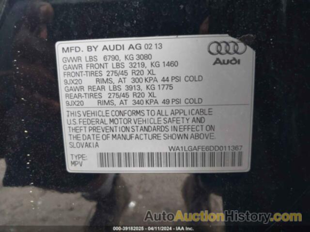 AUDI Q7 3.0T PREMIUM, WA1LGAFE6DD011367