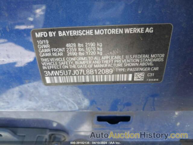 BMW 3 SERIES M340I, 3MW5U7J07L8B12089