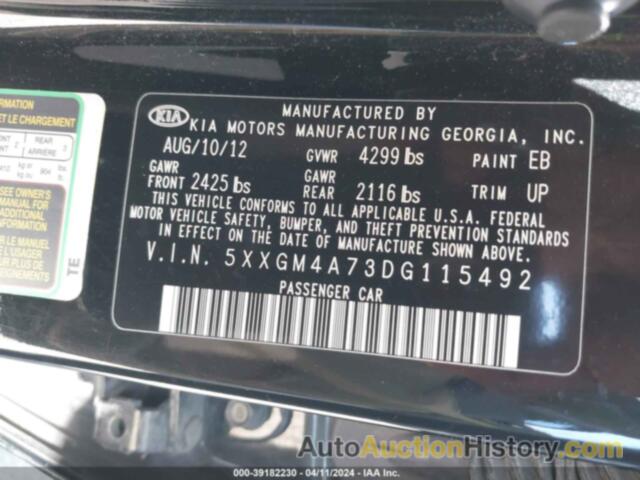 KIA OPTIMA LX, 5XXGM4A73DG115492