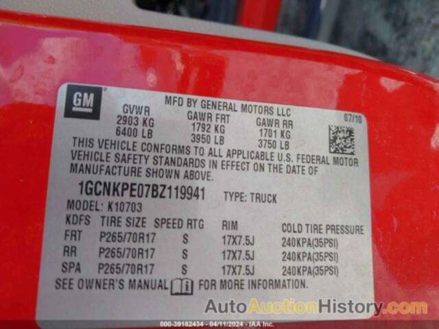 CHEVROLET SILVERADO 1500 WORK TRUCK, 1GCNKPE07BZ119941