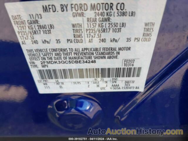 FORD EDGE SE, 2FMDK3GC5DBE34248