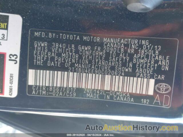 TOYOTA COROLLA S, 2T1BU4EE9DC020624