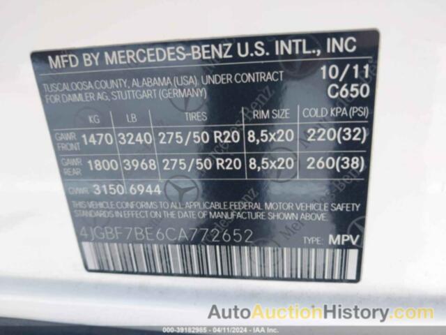 MERCEDES-BENZ GL 450 4MATIC, 4JGBF7BE6CA772652