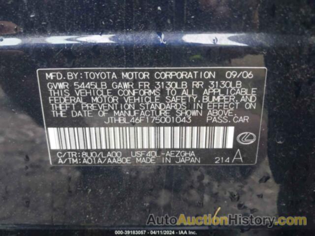 LEXUS LS 460, JTHBL46F175001043