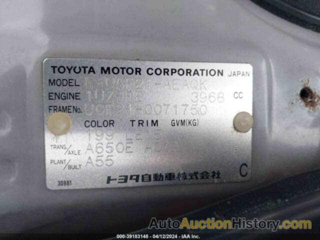 TOYOTA CELSIOR, 00000UCF210071750