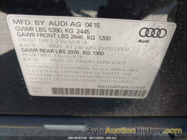 AUDI Q5 2.0T PREMIUM, WA1LFAFP2FA137928