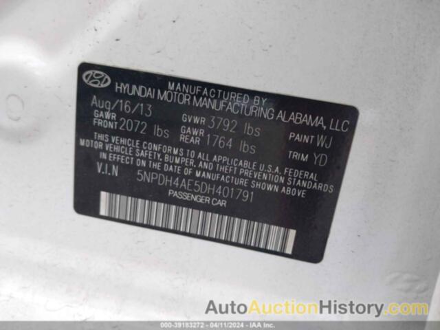 HYUNDAI ELANTRA GLS, 5NPDH4AE5DH401791