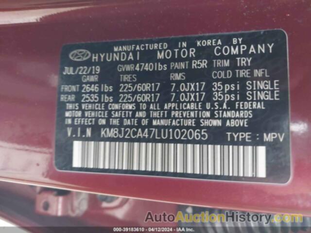 HYUNDAI TUCSON SE, KM8J2CA47LU102065