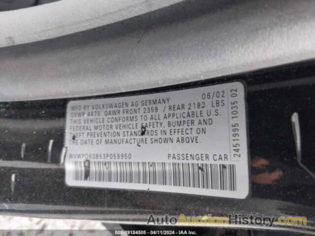 VOLKSWAGEN PASSAT GLS, WVWPD63B53P059950