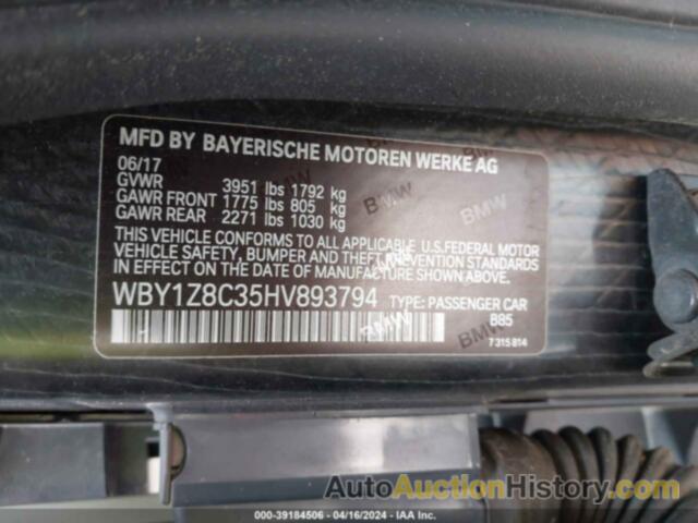 BMW I3 REX, WBY1Z8C35HV893794