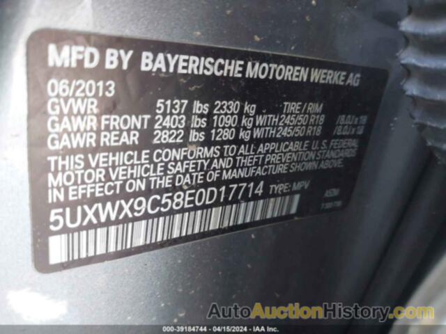 BMW X3 XDRIVE28I, 5UXWX9C58E0D17714