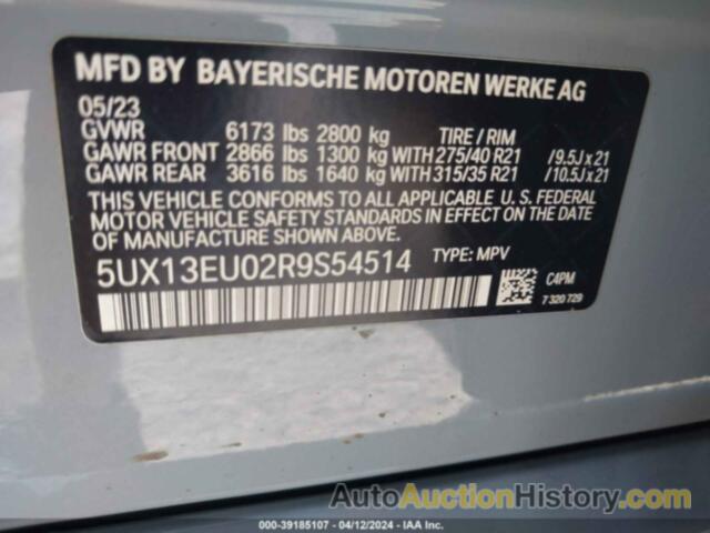 BMW X5 SDRIVE 40I, 5UX13EU02R9S54514