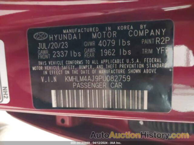 HYUNDAI ELANTRA HYBRID BLUE, KMHLM4AJ9PU082759