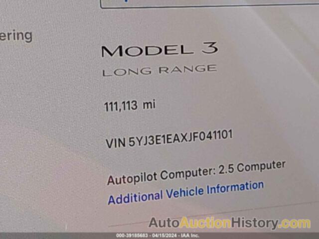 TESLA MODEL 3 LONG RANGE/MID RANGE, 5YJ3E1EAXJF041101