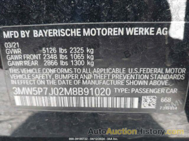 BMW 3 SERIES 330E, 3MW5P7J02M8B91020