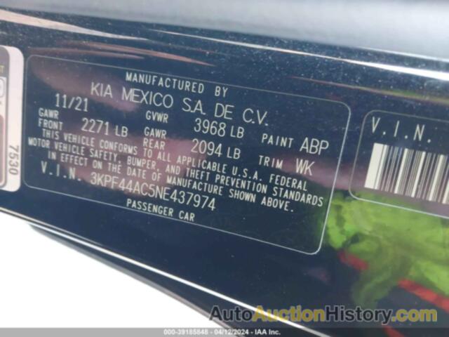 KIA FORTE GT, 3KPF44AC5NE437974