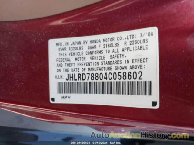 HONDA CR-V EX, JHLRD78804C058602