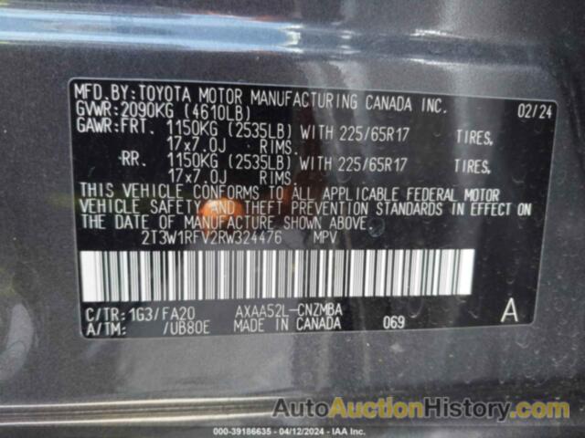 TOYOTA RAV4 XLE, 2T3W1RFV2RW324476