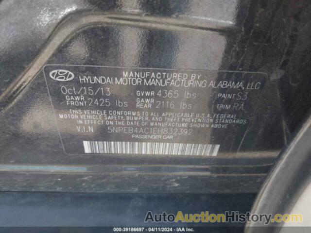 HYUNDAI SONATA GLS, 5NPEB4AC1EH832392