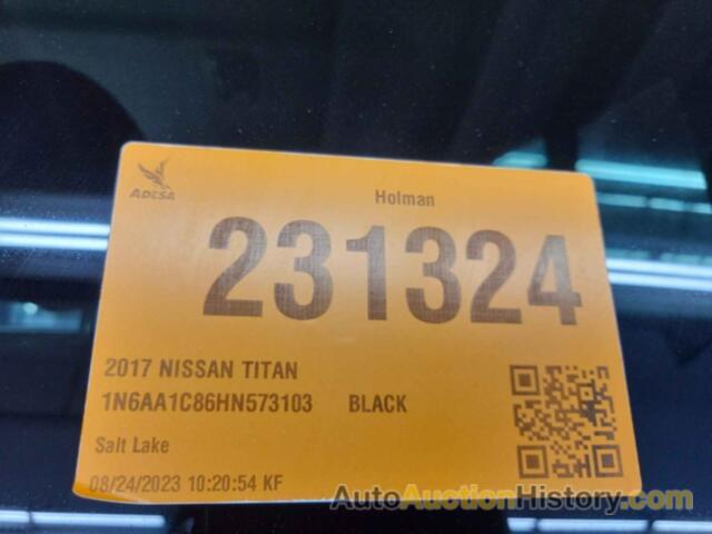 NISSAN TITAN S, 1N6AA1C86HN573103