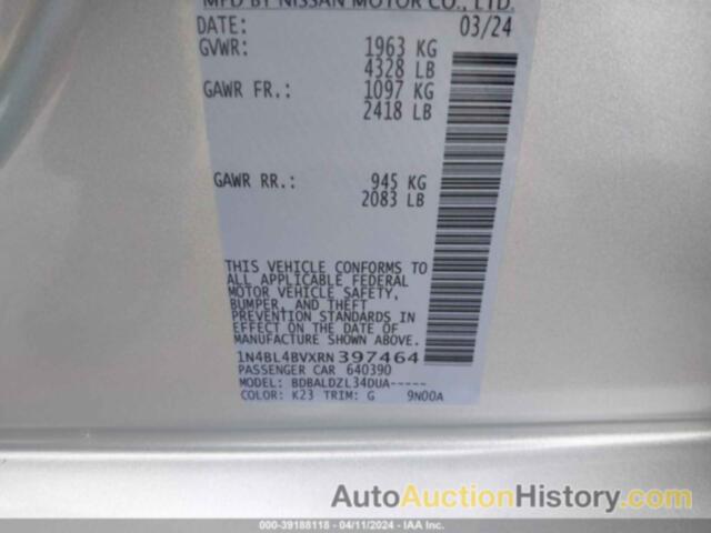 NISSAN ALTIMA S FWD, 1N4BL4BVXRN397464