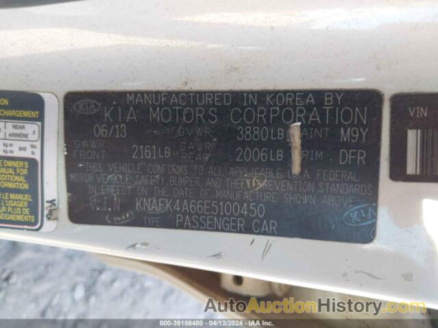 KIA FORTE LX, KNAFK4A66E5100450