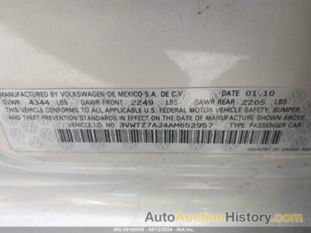 VOLKSWAGEN JETTA SE, 3VWTZ7AJ4AM652957