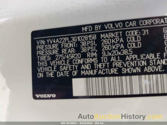 VOLVO XC90 T6 INSCRIPTION, YV4A22PL3G1028158