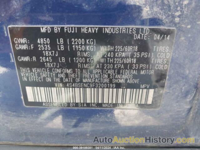 SUBARU OUTBACK 3.6R LIMITED, 4S4BSENC9F3200199