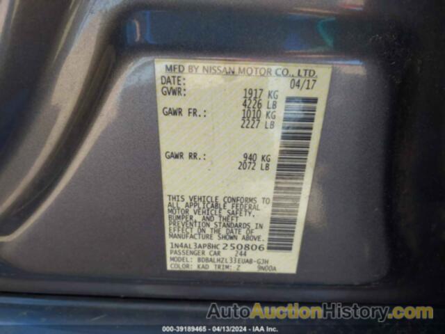 NISSAN ALTIMA 2.5 SR, 1N4AL3AP8HC250806