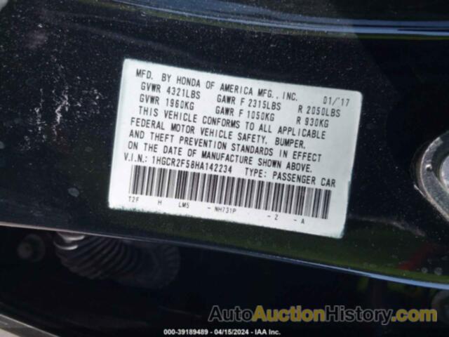 HONDA ACCORD SEDAN SPORT, 1HGCR2F58HA142234