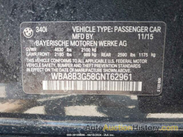 BMW 340 I, WBA8B3G58GNT62961