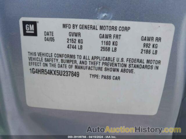 BUICK LESABRE LIMITED, 1G4HR54KX5U237849