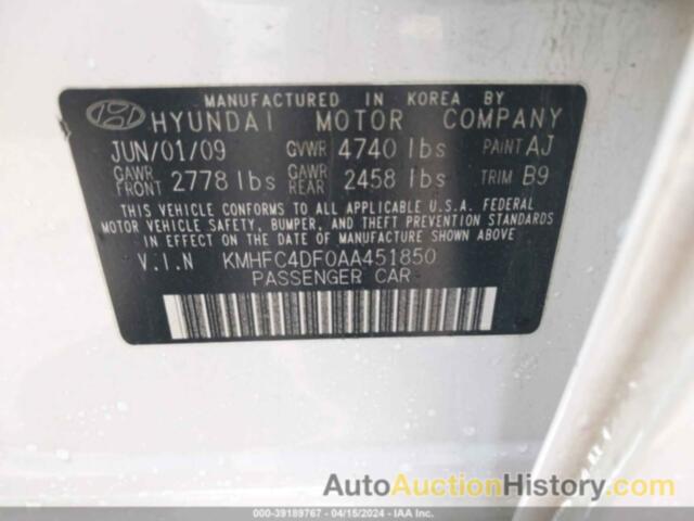 HYUNDAI AZERA LIMITED, KMHFC4DF0AA451850