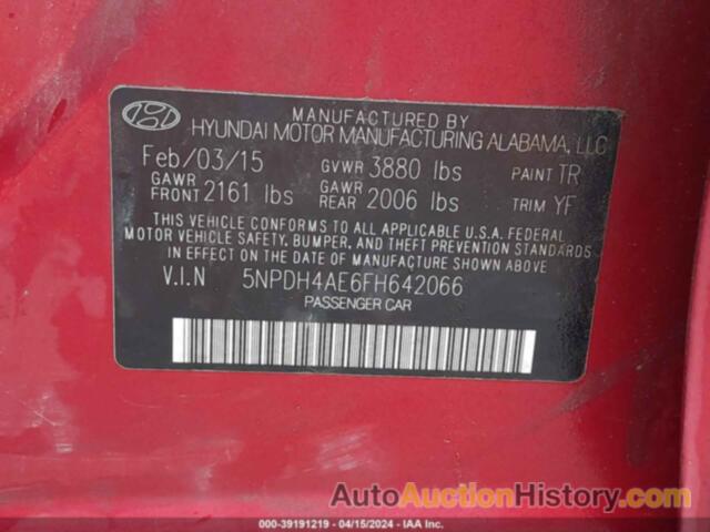 HYUNDAI ELANTRA SE, 5NPDH4AE6FH642066