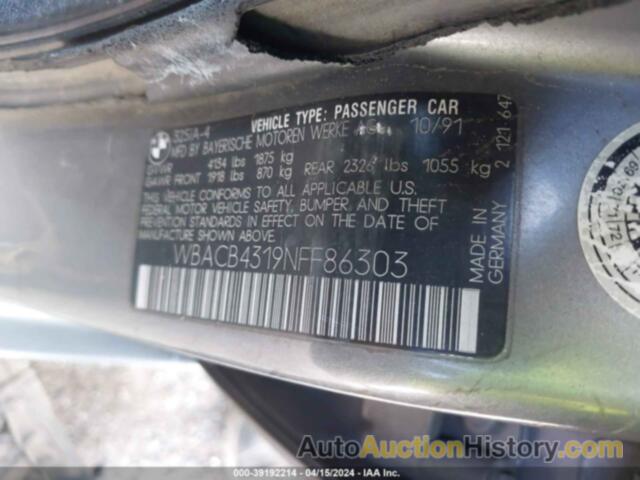 BMW 325 I AUTOMATIC, WBACB4319NFF86303