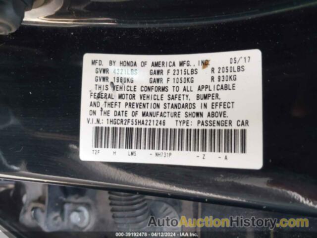 HONDA ACCORD SPORT, 1HGCR2F55HA221246