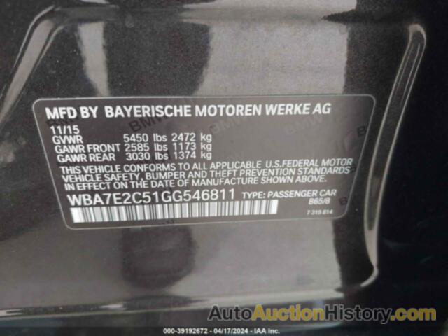 BMW 740I I, WBA7E2C51GG546811