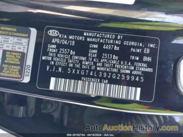 KIA OPTIMA LX/S, 5XXGT4L39JG259945