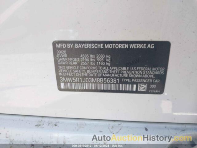 BMW 330I, 3MW5R1J03M8B56381