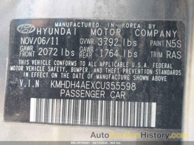 HYUNDAI ELANTRA GLS (ULSAN PLANT), KMHDH4AEXCU355598