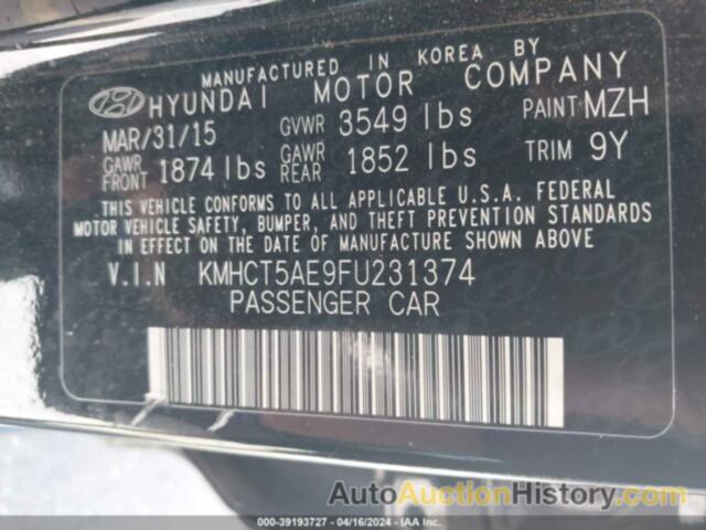 HYUNDAI ACCENT GS, KMHCT5AE9FU231374