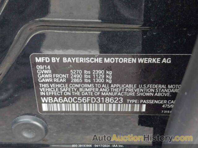 BMW 640 I GRAN COUPE, WBA6A0C56FD318623
