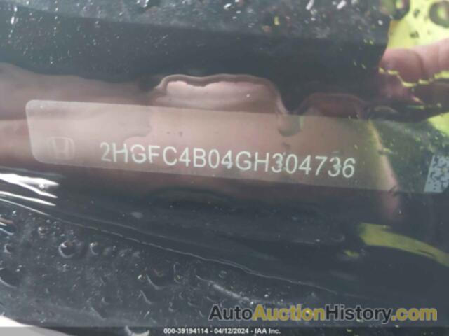 HONDA CIVIC LX-P, 2HGFC4B04GH304736